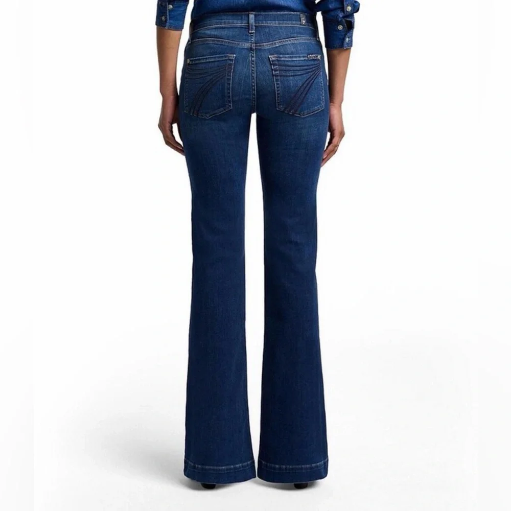 7 For All Mankind Tailorless Slim Illusion Dojo in Indigo Wide Leg Jeans Sz 25 - Picture 10 of 16